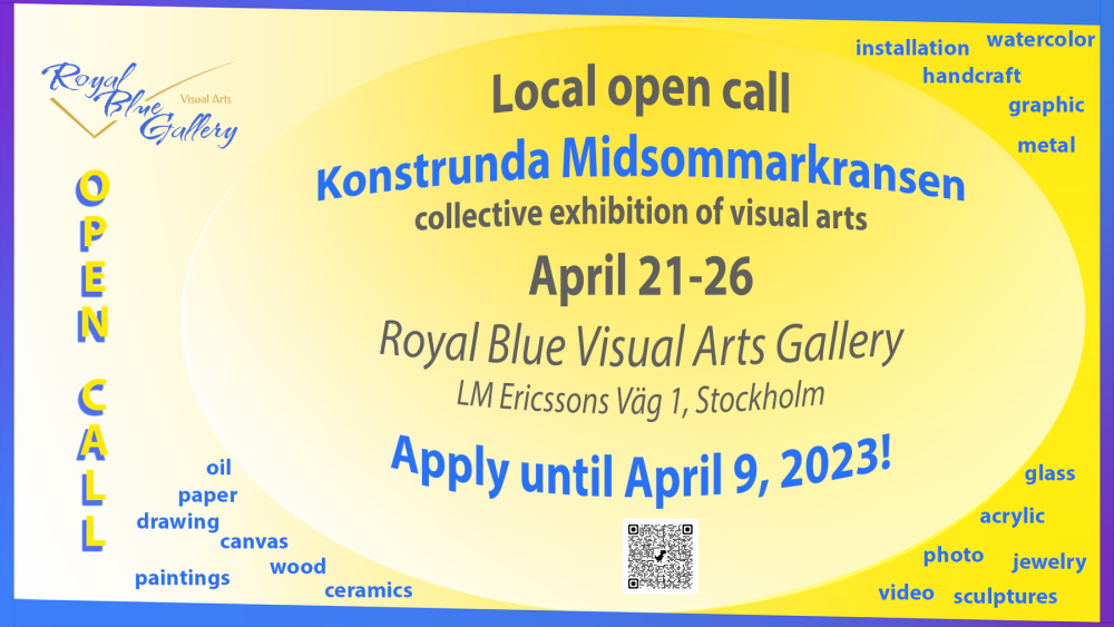 Konstrunda Midsommarkransen in Royal Blue Visual Arts Gallery – apply below